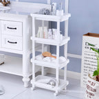 Chariot de rangement à roulettes en plastique blanc à 4 étagères – Simple