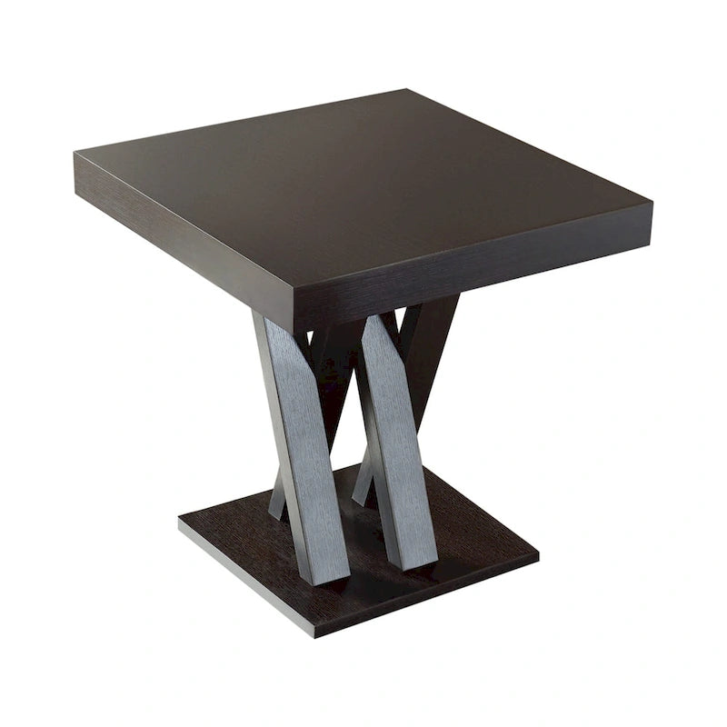 Table de pub carrée à hauteur de comptoir Cappuccino avec base en croisillons – 2 à 4 personnes