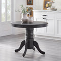 Table de salle à manger sur pied en hévéa massif noir mat/blanc et naturel – 2 à 4 personnes