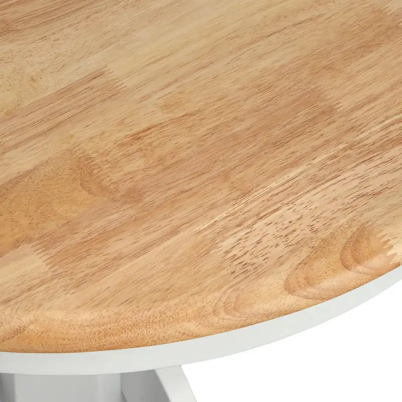 Table de salle à manger sur pied en hévéa massif noir mat/blanc et naturel – 2 à 4 personnes