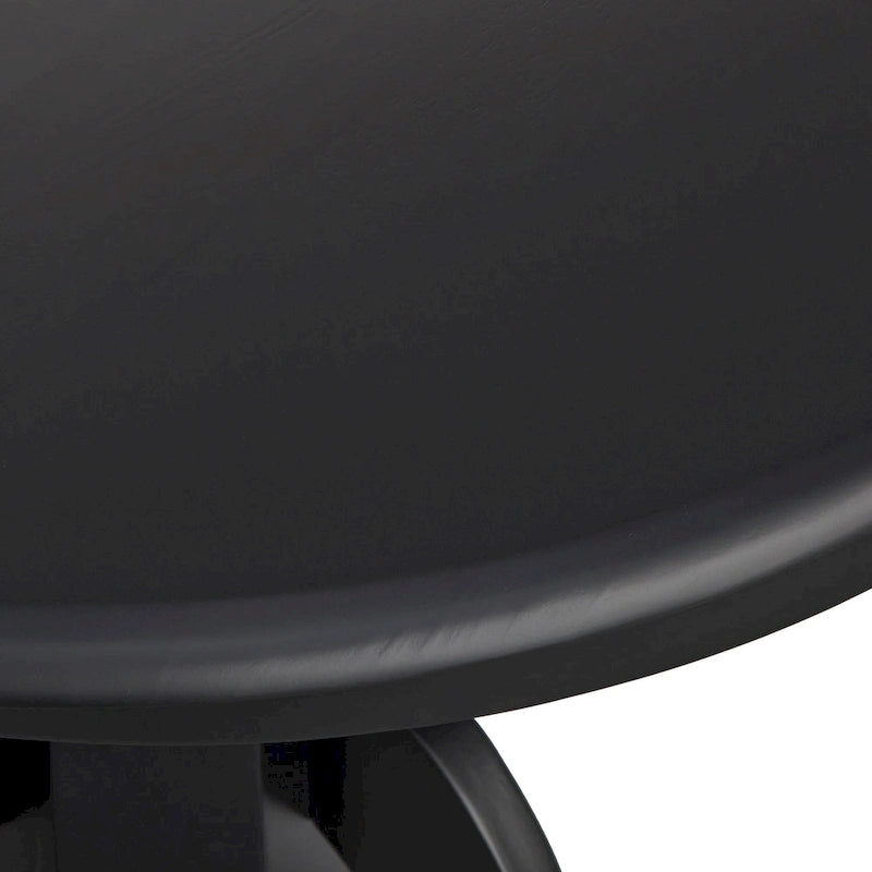 Table de salle à manger sur pied en hévéa massif noir mat/blanc et naturel – 2 à 4 personnes