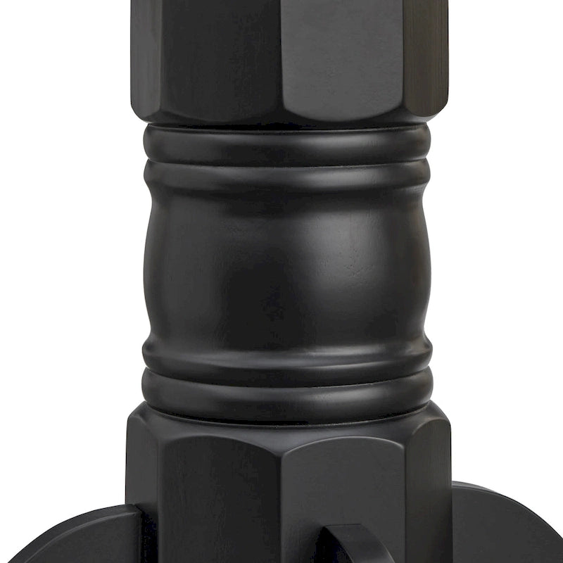 Table de salle à manger sur pied en hévéa massif noir mat/blanc et naturel – 2 à 4 personnes