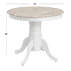 Table de salle à manger sur pied en hévéa massif noir mat/blanc et naturel – 2 à 4 personnes