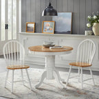 Table de salle à manger sur pied en hévéa massif noir mat/blanc et naturel – 2 à 4 personnes