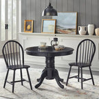 Table de salle à manger sur pied en hévéa massif noir mat/blanc et naturel – 2 à 4 personnes