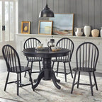 Table de salle à manger sur pied en hévéa massif noir mat/blanc et naturel – 2 à 4 personnes