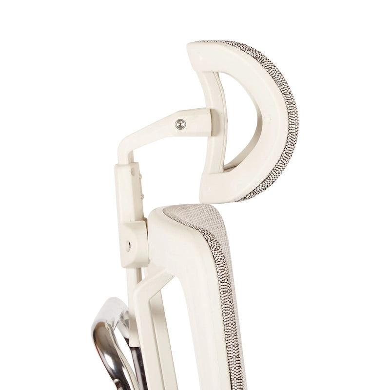 Chaise de bureau grise en maille respirante avec support lombaire réglable et appui-tête – 1 personne