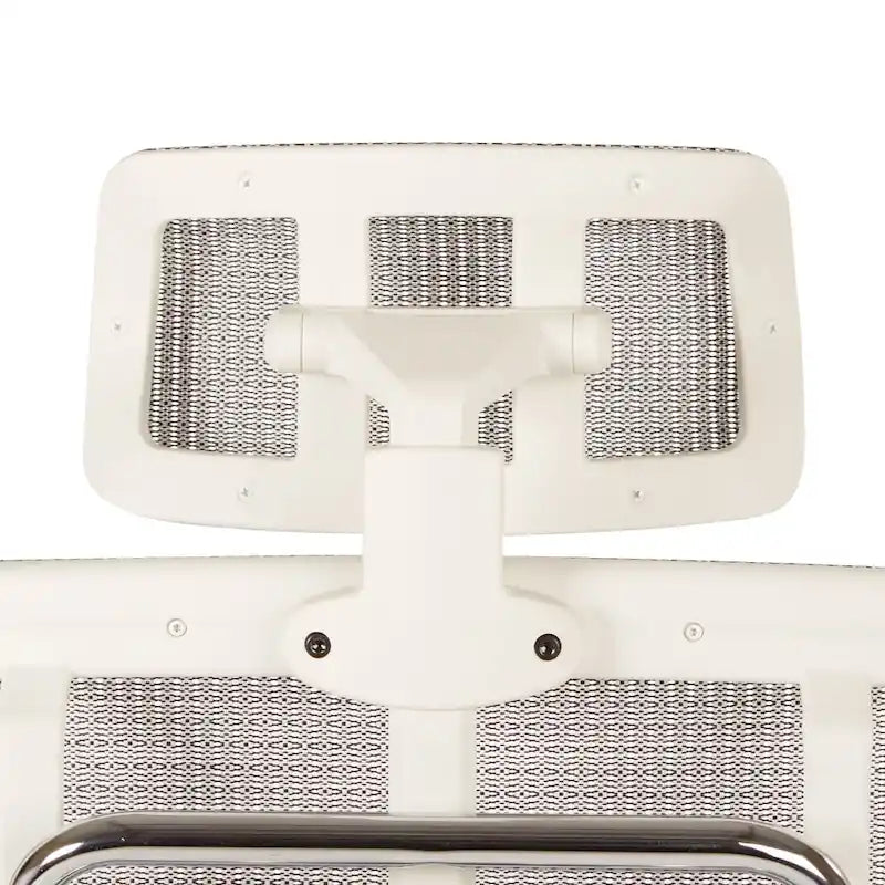 Chaise de bureau grise en maille respirante avec support lombaire réglable et appui-tête – 1 personne