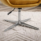 Fauteuil pivotant d'appoint en cuir de vachette orange/marron avec base chromée, gris/vert foncé/blanc cassé/bleu foncé – 1 personne