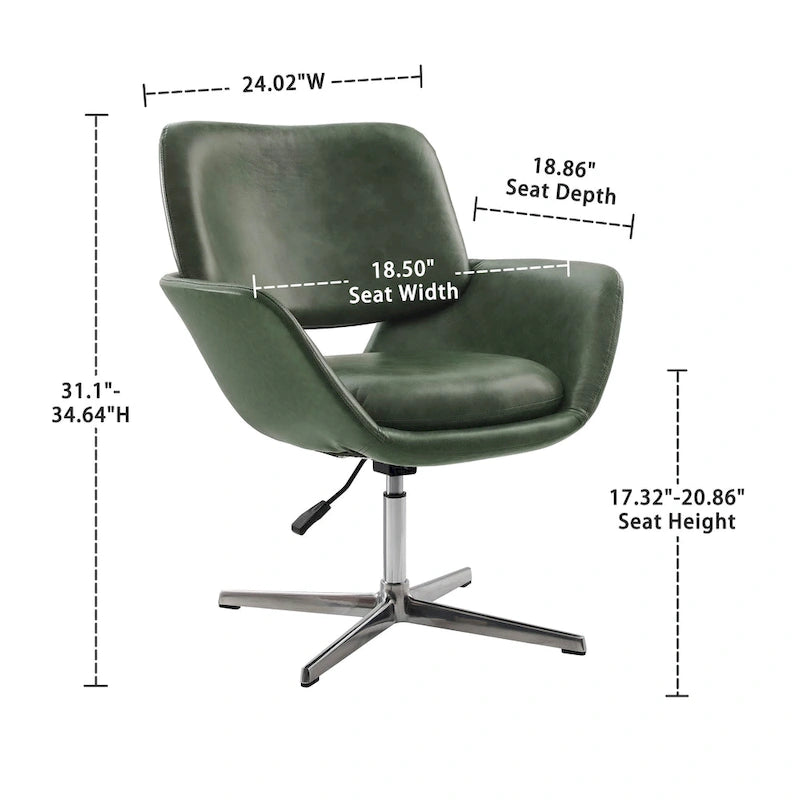 Fauteuil pivotant d'appoint en cuir de vachette orange/marron avec base chromée, gris/vert foncé/blanc cassé/bleu foncé – 1 personne