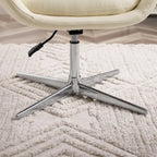 Fauteuil pivotant d'appoint en cuir de vachette orange/marron avec base chromée, gris/vert foncé/blanc cassé/bleu foncé – 1 personne