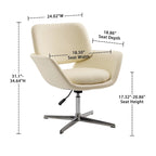 Fauteuil pivotant d'appoint en cuir de vachette orange/marron avec base chromée, gris/vert foncé/blanc cassé/bleu foncé – 1 personne