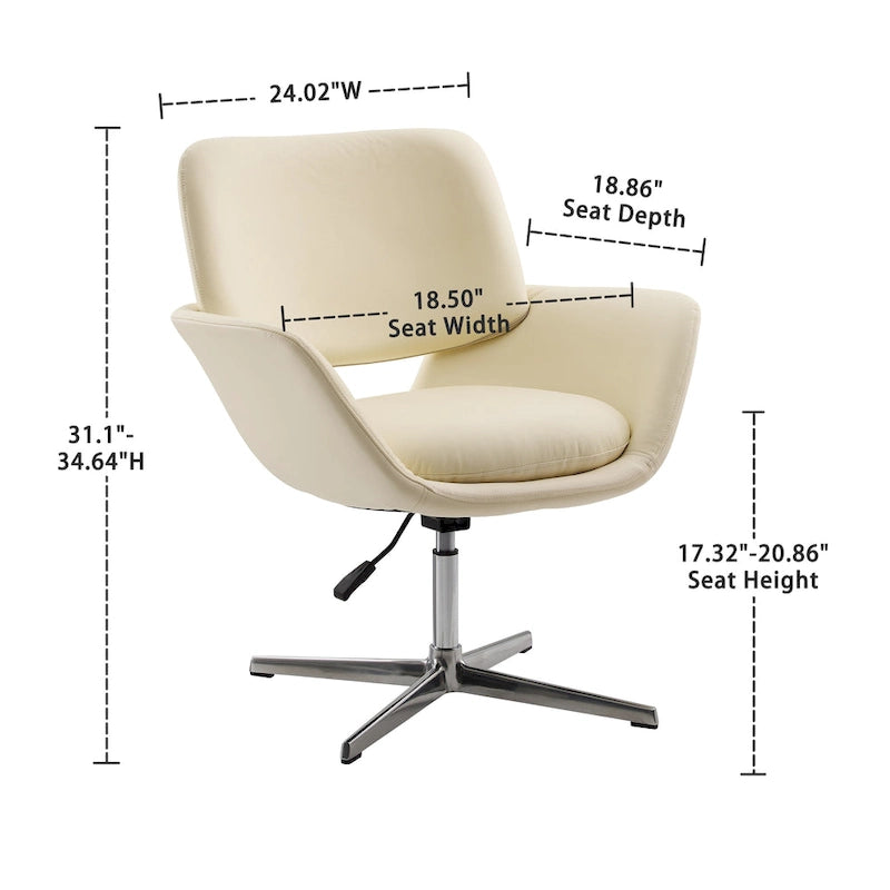 Fauteuil pivotant d'appoint en cuir de vachette orange/marron avec base chromée, gris/vert foncé/blanc cassé/bleu foncé – 1 personne
