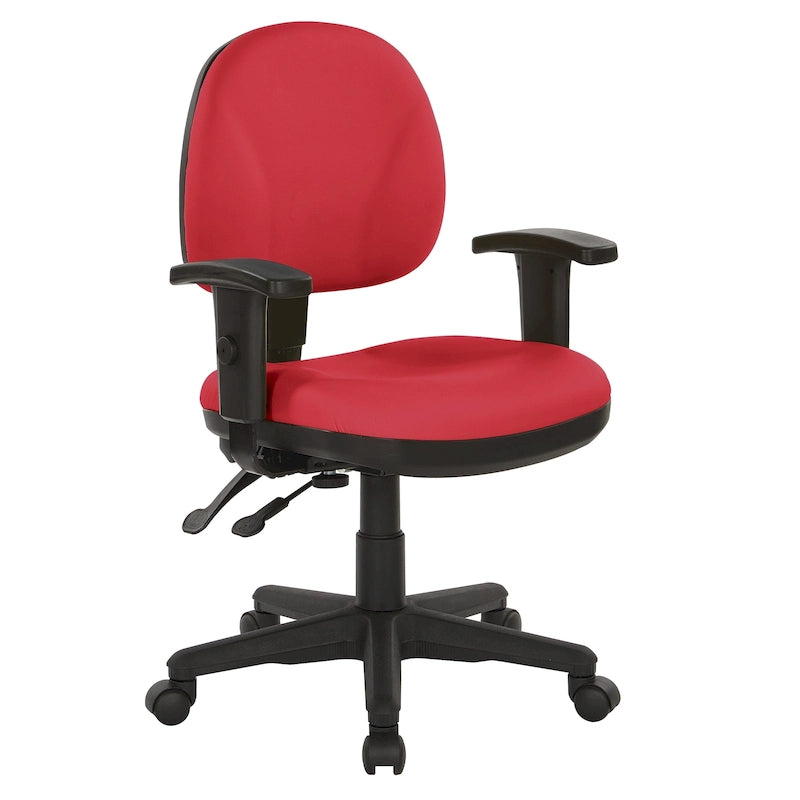 Fauteuil de bureau ergonomique en tissu Neige / Noir / Bleu / Chamois / Sauge / Stratus / Java / Rouge à lèvres avec support lombaire et accoudoirs réglables – 1 place