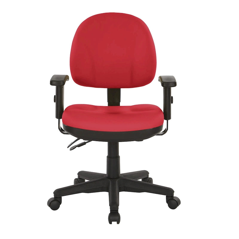 Fauteuil de bureau ergonomique en tissu Neige / Noir / Bleu / Chamois / Sauge / Stratus / Java / Rouge à lèvres avec support lombaire et accoudoirs réglables – 1 place