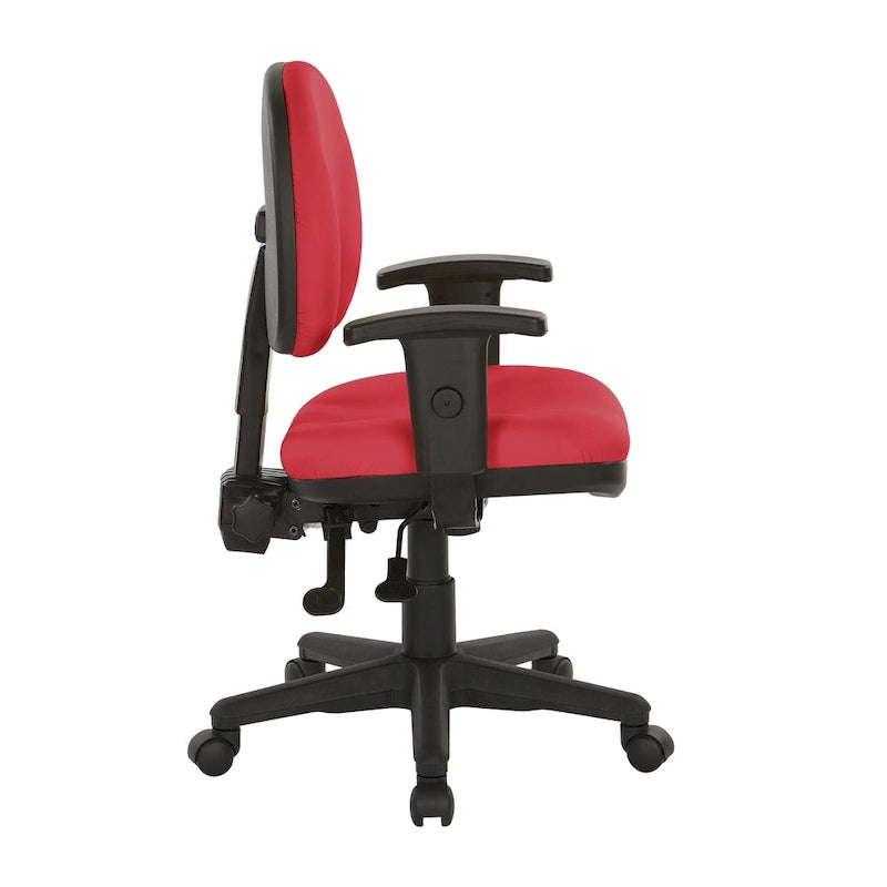 Fauteuil de bureau ergonomique en tissu Neige / Noir / Bleu / Chamois / Sauge / Stratus / Java / Rouge à lèvres avec support lombaire et accoudoirs réglables – 1 place