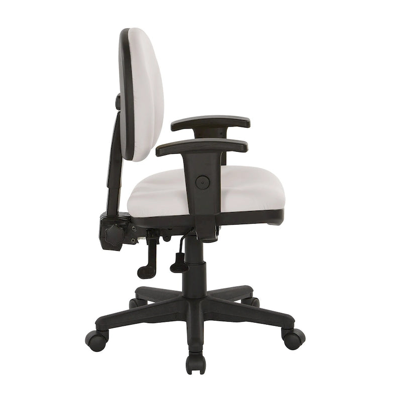 Fauteuil de bureau ergonomique en tissu Neige / Noir / Bleu / Chamois / Sauge / Stratus / Java / Rouge à lèvres avec support lombaire et accoudoirs réglables – 1 place