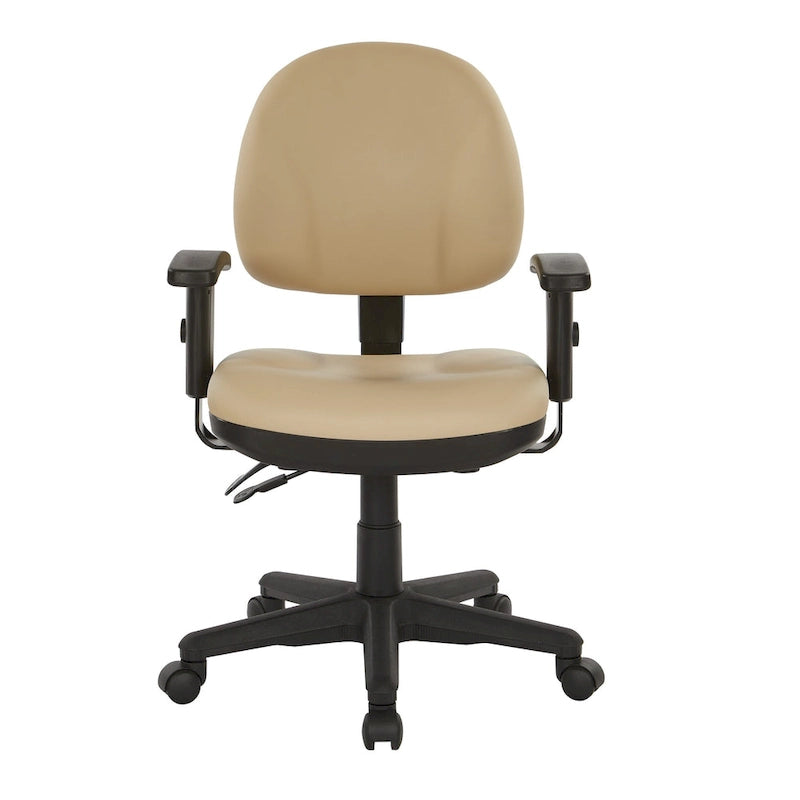 Fauteuil de bureau ergonomique en tissu Neige / Noir / Bleu / Chamois / Sauge / Stratus / Java / Rouge à lèvres avec support lombaire et accoudoirs réglables – 1 place