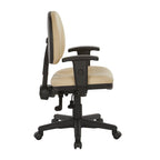 Fauteuil de bureau ergonomique en tissu Neige / Noir / Bleu / Chamois / Sauge / Stratus / Java / Rouge à lèvres avec support lombaire et accoudoirs réglables – 1 place