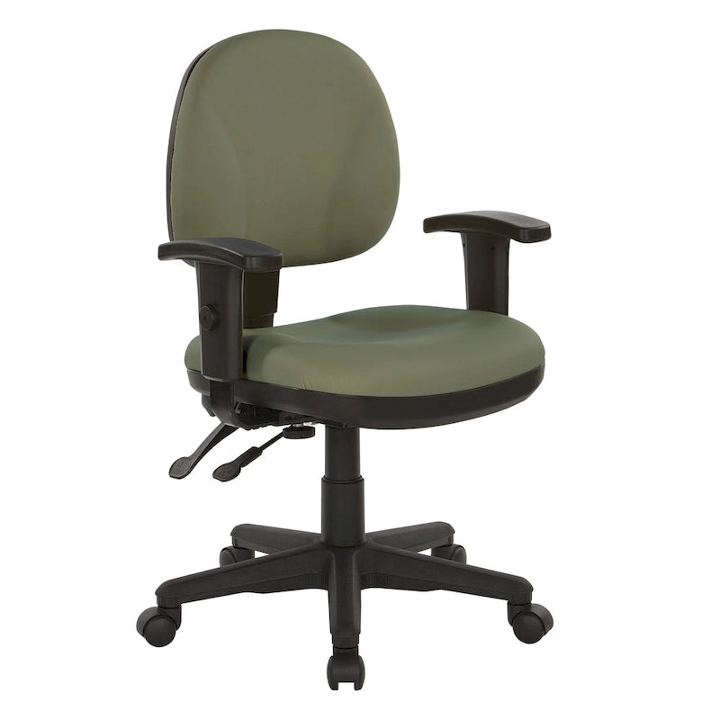 Fauteuil de bureau ergonomique en tissu Neige / Noir / Bleu / Chamois / Sauge / Stratus / Java / Rouge à lèvres avec support lombaire et accoudoirs réglables – 1 place