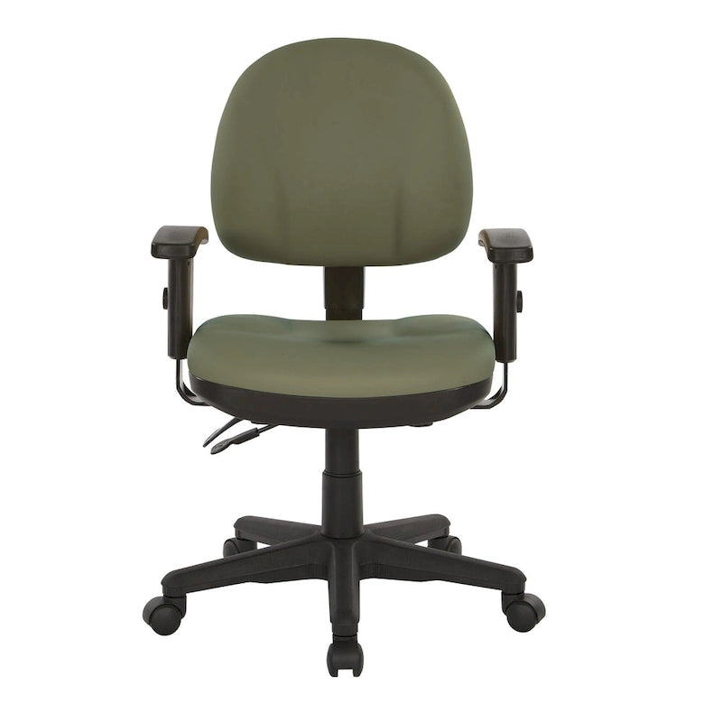 Fauteuil de bureau ergonomique en tissu Neige / Noir / Bleu / Chamois / Sauge / Stratus / Java / Rouge à lèvres avec support lombaire et accoudoirs réglables – 1 place