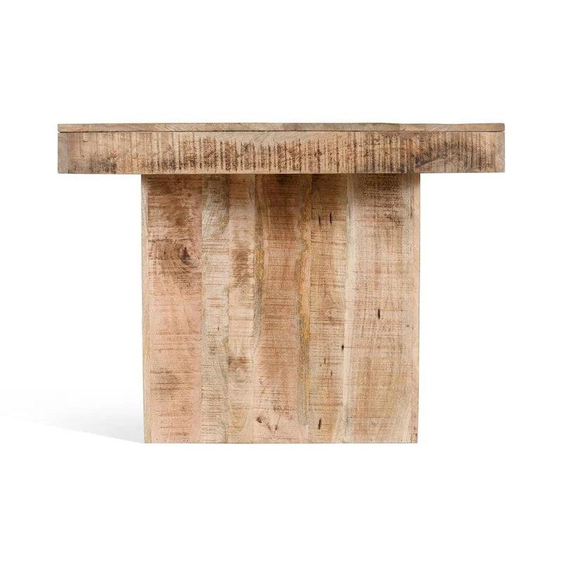 Table à manger en manguier massif naturel avec finition cirée transparente – 80" de large