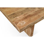 Table à manger en manguier massif naturel avec finition cirée transparente – 80" de large