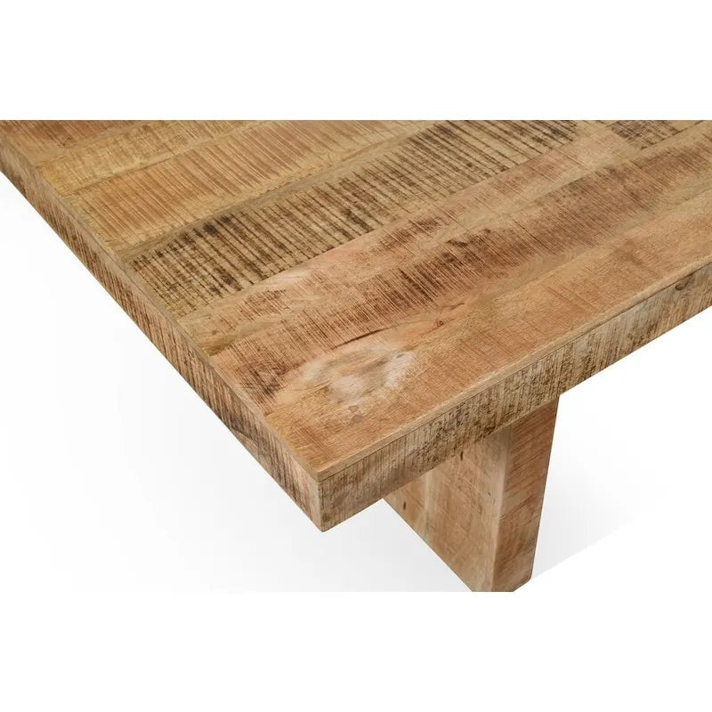 Table à manger en manguier massif naturel avec finition cirée transparente – 80" de large