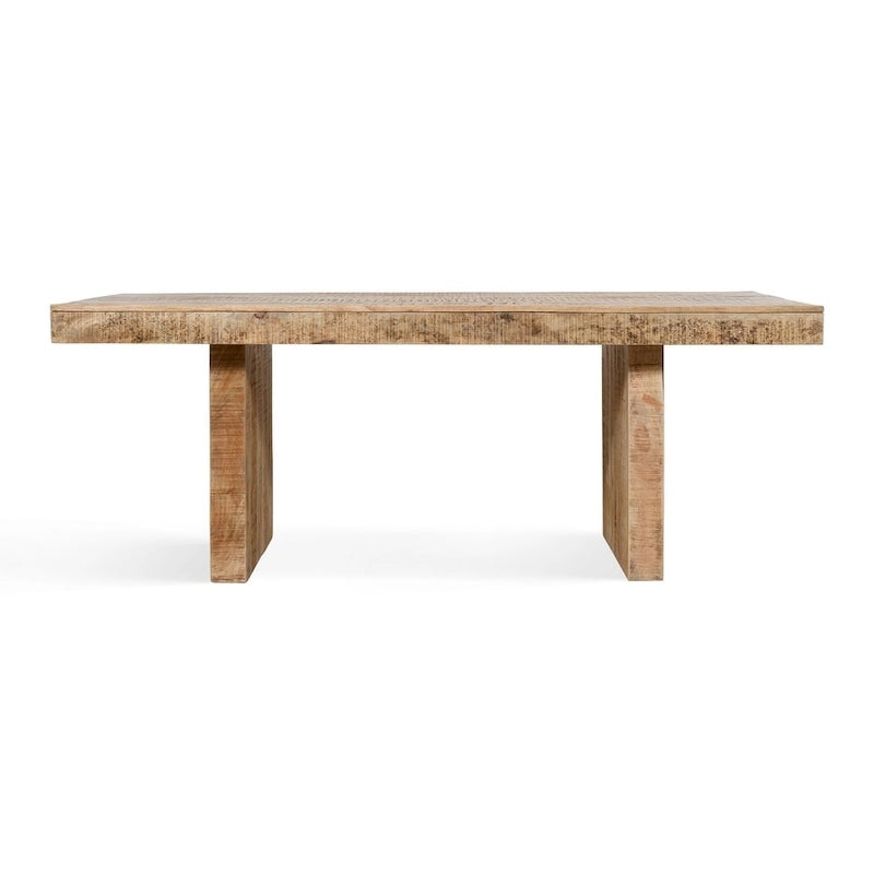Table à manger en manguier massif naturel avec finition cirée transparente – 80" de large