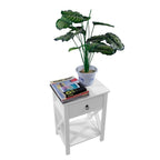 Table de chevet Copper Grove Vore Wood avec 1 tiroir et base en X