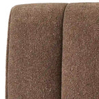 Banc capitonné en lin marron avec pieds en bois d'hévéa couleur noyer – 2 places
