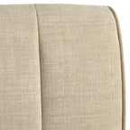 Banc capitonné en lin marron avec pieds en bois d'hévéa couleur noyer – 2 places