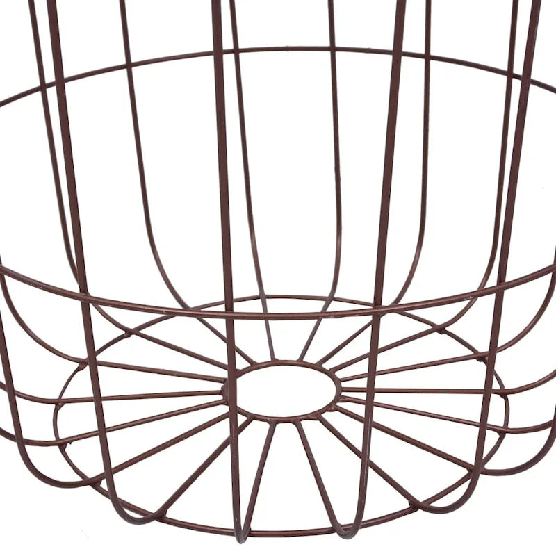 Table basse simple en métal cuivré style panier avec plateau en MDF