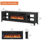 Meuble TV 70" Noir/Blanc avec 5 Niches et Lumières LED – Convient aux TV jusqu'à 75"