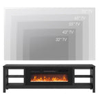 Meuble TV 70" Noir/Blanc avec 5 Niches et Lumières LED – Convient aux TV jusqu'à 75"