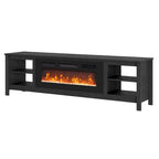 Meuble TV 70" Noir/Blanc avec 5 Niches et Lumières LED – Convient aux TV jusqu'à 75"