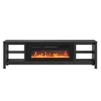 Meuble TV 70" Noir/Blanc avec 5 Niches et Lumières LED – Convient aux TV jusqu'à 75"