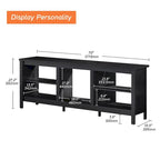 Meuble TV 70" Noir/Blanc avec 5 Niches et Lumières LED – Convient aux TV jusqu'à 75"