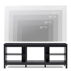 Meuble TV 70" Noir/Blanc avec 5 Niches et Lumières LED – Convient aux TV jusqu'à 75"
