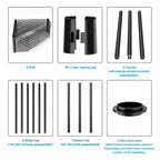 Étagère d'angle à 6 niveaux – Noir / Chrome / Blanc