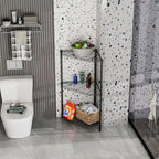 Étagère d'angle à 6 niveaux – Noir / Chrome / Blanc