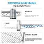 Étagère d'angle à 6 niveaux – Noir / Chrome / Blanc