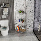 Étagère d'angle à 6 niveaux – Noir / Chrome / Blanc