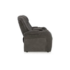 Causeuse inclinable électrique Shadow/Sapphire en similicuir avec console et lumières LED – 2 places