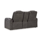 Causeuse inclinable électrique Shadow/Sapphire en similicuir avec console et lumières LED – 2 places