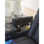 Causeuse inclinable électrique Shadow/Sapphire en similicuir avec console et lumières LED – 2 places