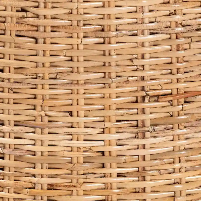 Chaise de salle à manger à oreilles en rotin Kubu miel et bois d'acajou – 1 place