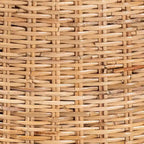 Chaise de salle à manger à oreilles en rotin Kubu miel et bois d'acajou – 1 place