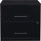 Classeur vertical 2 tiroirs en acier noir/blanc avec serrure – Simple