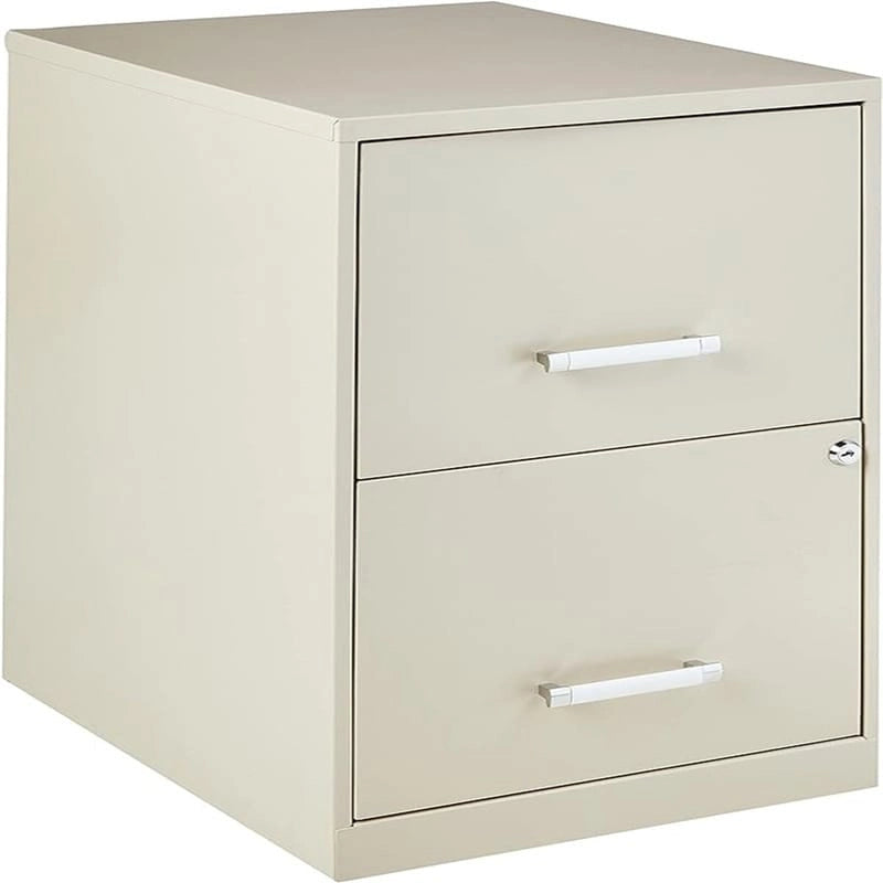 Classeur vertical 2 tiroirs en acier noir/blanc avec serrure – Simple